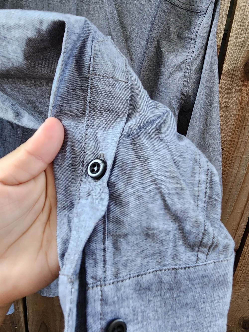 🔥 Tellason Lightweight Chambray Button-Up Work Shirt – Made in USA – Size Large - Picture 4 of 5